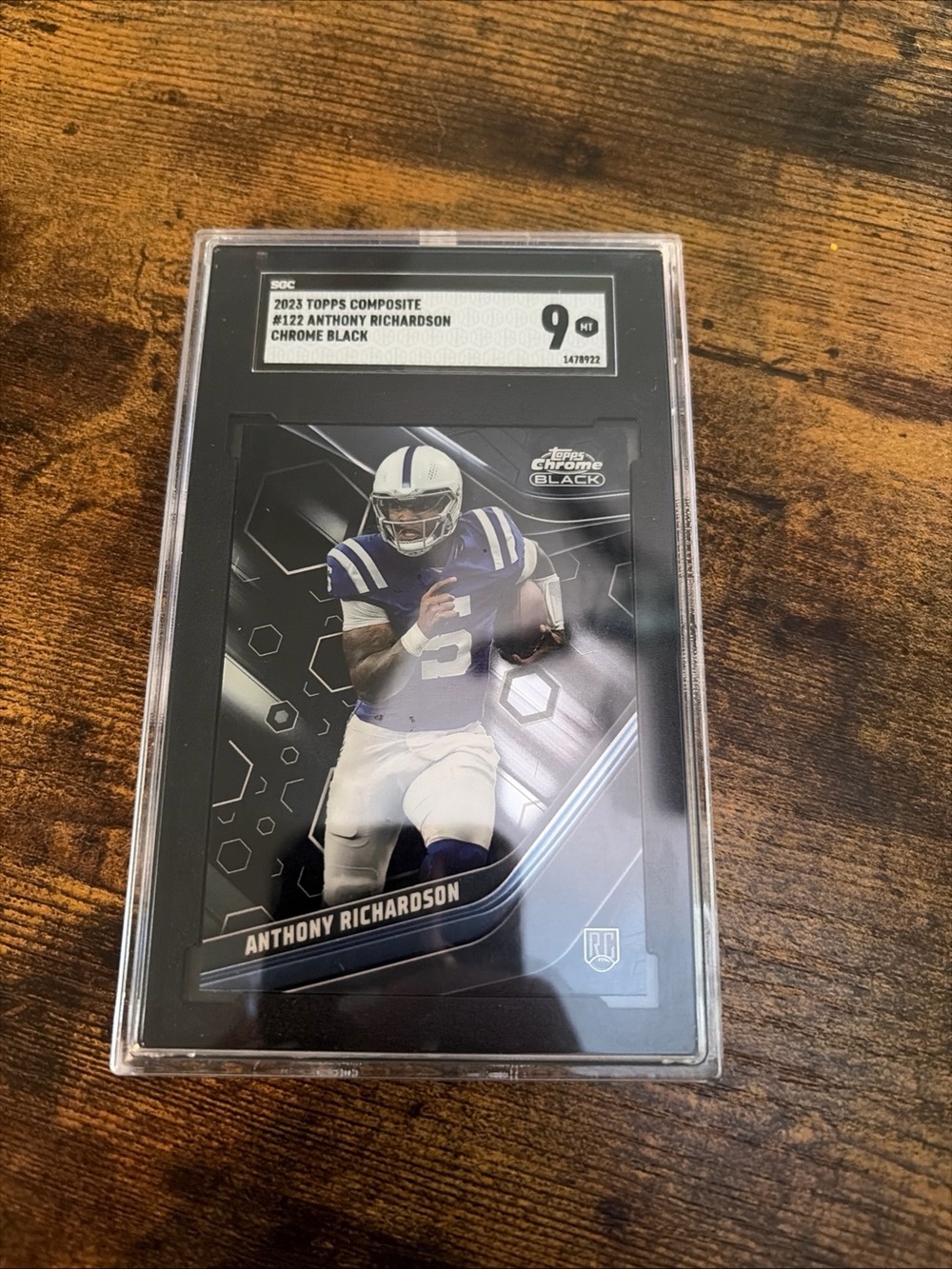 Topps Chrome Black Anthony Richardson Football Card - Black & White